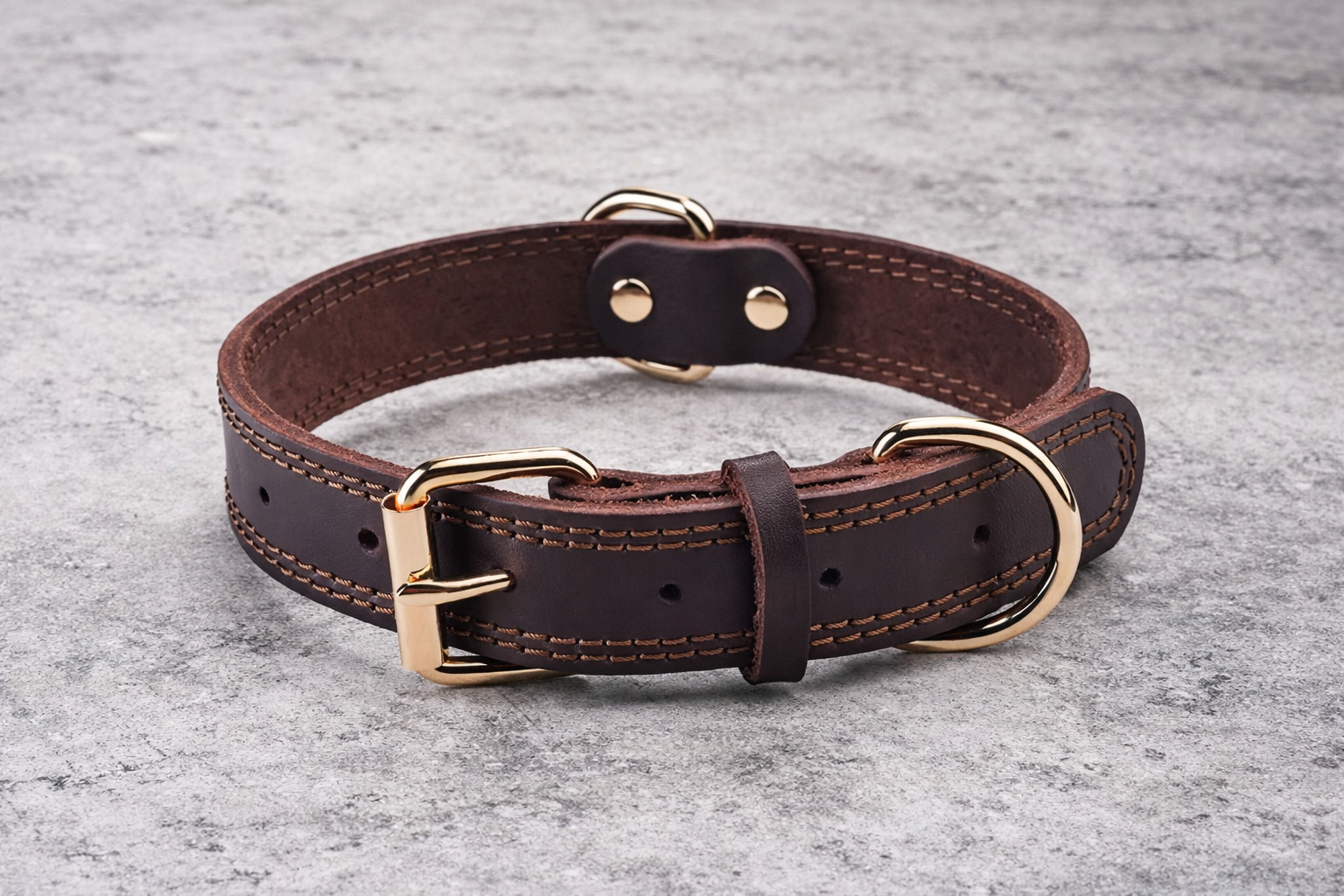 Brown Leather Collar